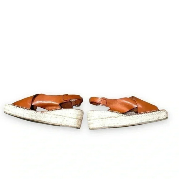 Shoe The Bear Orchid Tan Leather Wedge Espadrille Heeled Sandals Size 8.5 - Picture 9 of 14